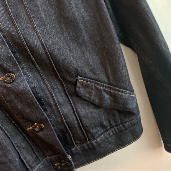 Levi’s Dark Denim Fashion Cropped Jacket Small - Picture 4 of 8